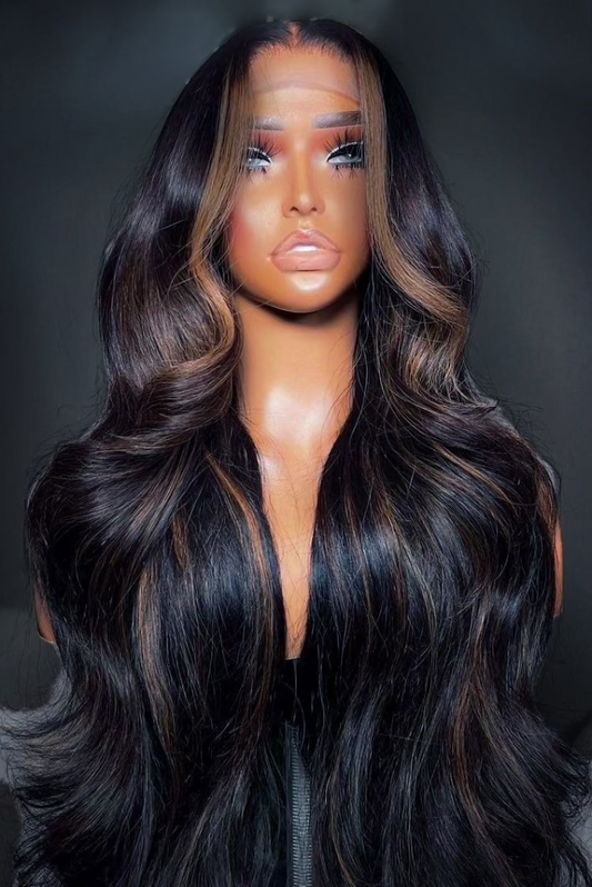 26-inch Highlighted Human Hair HD Lace Wig